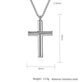 thumbnail image 4 of Rynsito Cross Necklace for Men Mens Cross Necklaces Silver Cross Pendant, With Strong Stainless Steel Box Chain 24 Inch, 4 of 5