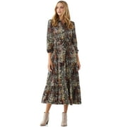Scoop Women's Printed Maxi Shirt Dress