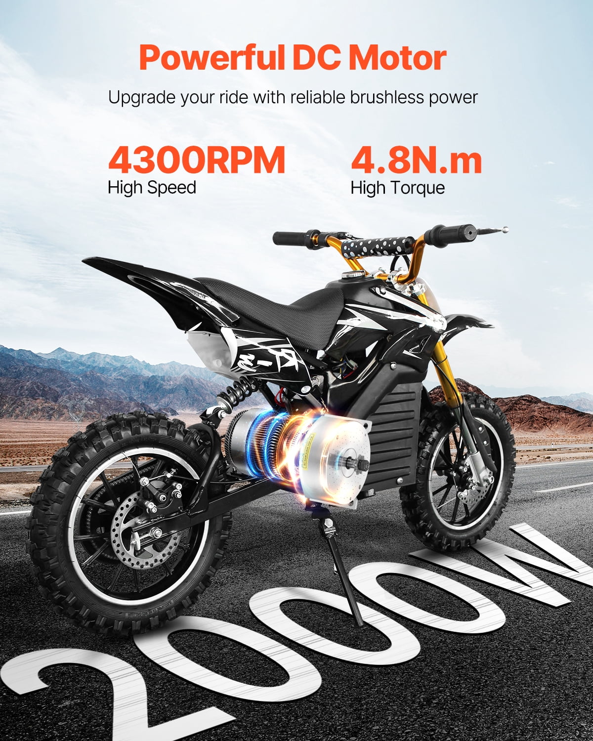 KFFKFF 2000W Electric Brushless DC Motor Set - 48V 4300rpm Motor featuring Enhanced Speed Regulator and Throttle Grip Set for Go Karts, E-Bike, Motorcycle, Scooter DIY