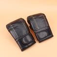 thumbnail image 3 of Guantes de boxeo de PU, manoplas de entrenamiento, protectores de manos para combate de taekwondo, kickboxing (negros), 3 of 5
