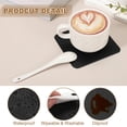 thumbnail image 3 of Uxcell 6 Pcs Faux Leather Coasters, 3.9 x 3.9" Square Coasters for Drinks Heat Resistant Waterproof Oil Proof Non Slip Cup Mat for Office Kitchen Bar Table Desk (Black), 3 of 7