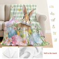 thumbnail image 5 of Easter Blanket Soft Cozy Warm Throw Blanket for Couch, Plush Fuzzy Flannel Fleece Blankets for Sofa, Spring Bunny Colorful Eggs Floral Leaves Grey Plaid Bed Blankets Gifts for Men, 50"x60", 5 of 9