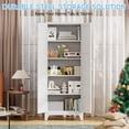 thumbnail image 3 of Kooyon 70.8" White Metal Garage Storage Cabinet with Adjustable Shelves for Pantry Bedroom Office Basement(Required-Assembly), 3 of 9