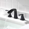 thumbnail image 4 of CES Waterfall Widespread Bathroom Faucet Matte Black with Metal Pop Up Drain Faucet Supply Lines, 4 of 7
