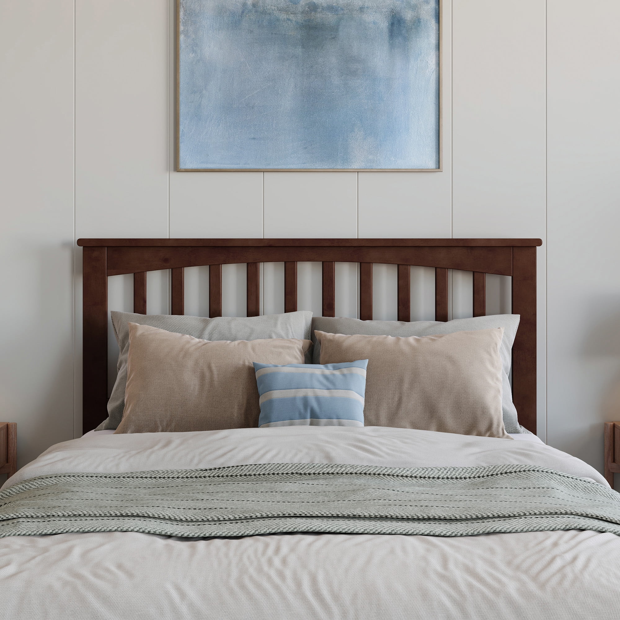 AFI Mission Full Solid Wood Headboard, Walnut