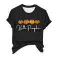 thumbnail image 4 of HCURIBAD Shirts for Women, Womens Halloween Pumpkin Print T-Shirt Casual Round Neck Top, Womens Graphic Tees, Halloween Shirts for Women 1PC Top Black 2XL, 4 of 4