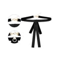 thumbnail image 3 of INSPIRE CHIC Women's Velvet Bow Brooch Tie Neck Band Ties with Beads Decor Black, 3 of 4