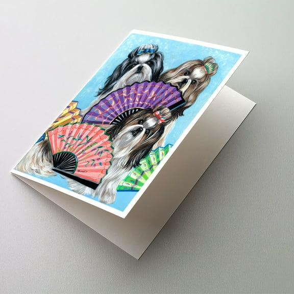 Shih Tzu Top Fans Greeting Cards and Envelopes Pack of 8