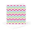 thumbnail image 5 of 3drose, Pink, Aqua Green Easter Chevron Stripes Pattern, 6 Greeting Cards with Envelopes, 5 of 7