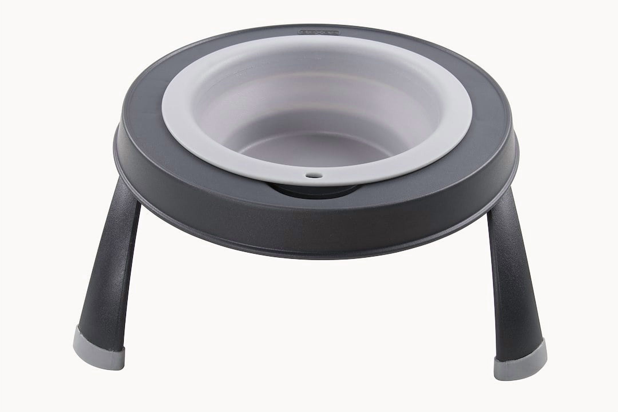 Dexas Pets Single Elevated Feeder Pet Bowl, 1.5 Cup Capacity, Small, Light Gray,