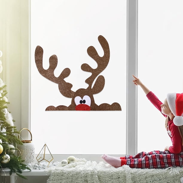 Christmas Decorations Non-woven Door Paste Festival Shopping Mall Shop Window Glass Paste Home Decoration Snow Wall Paste