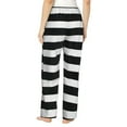 thumbnail image 3 of Fotbe Black And White Stripes Women's Pajama Pants,Sleepwear Pants,Pj Bottoms Drawstring And Pockets-Small, 3 of 9