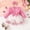 hwj# Hot Pink428, variant on Toddler Baby Girls Romper Dresses Long Sleeve Ruffles Floral Embroidery Cute Bows Round Neck Button Down Mesh Tiered Layered Tutu Princess Dress With Headbands Outfits,Pink,6-9 Months