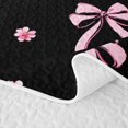 thumbnail image 5 of Erosebridal Princess Bow-tie Twin Quilt Set for Girls, Black Pink Blossoms Flower Twin Coverlet Set, 2-Piece, 5 of 7