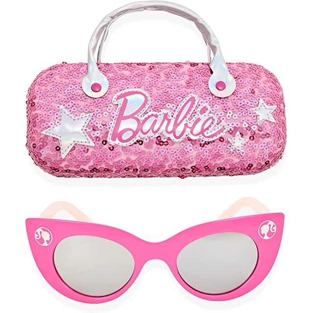 Gafas de sol de ojo de gato de Barbie Girl y set de caja dura manejada (rosa) Barbie Barbie