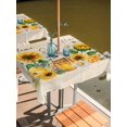 thumbnail image 2 of Outdoor Tablecloths with Umbrella Hole & Zipper, Yellow Sunflowers 60x60 Inch Square Tablecloths, Daisy Bees Elegant Farmhouse Floral Waterproof Table Cloth, Patio/Pool/Picnic Table Covers, 2 of 8
