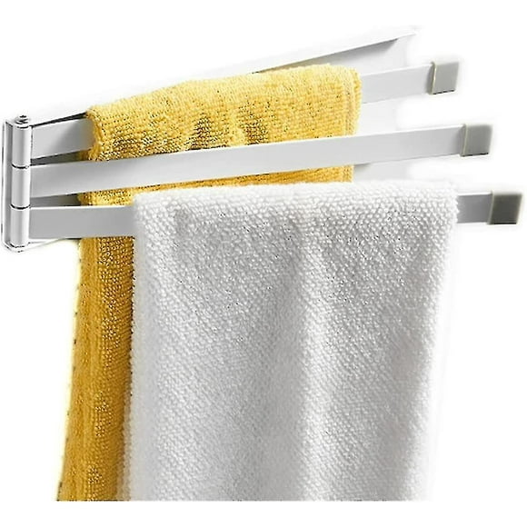 Swivel Towel Bar, Towel Ladder, Bathroom Wall Mount, 3 Swivel Bars, 180 Swivel Kitchen And Bathroom Rack (white)