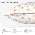 thumbnail image 5 of Xecao Gold Snowflake Stripes Print Soft Velvet Decorative Throw Pillow Covers, Square Cushion Cases for Bed, Sofa, Living Room, Car, and Indoor Outdoor Use-16"x16", 5 of 8