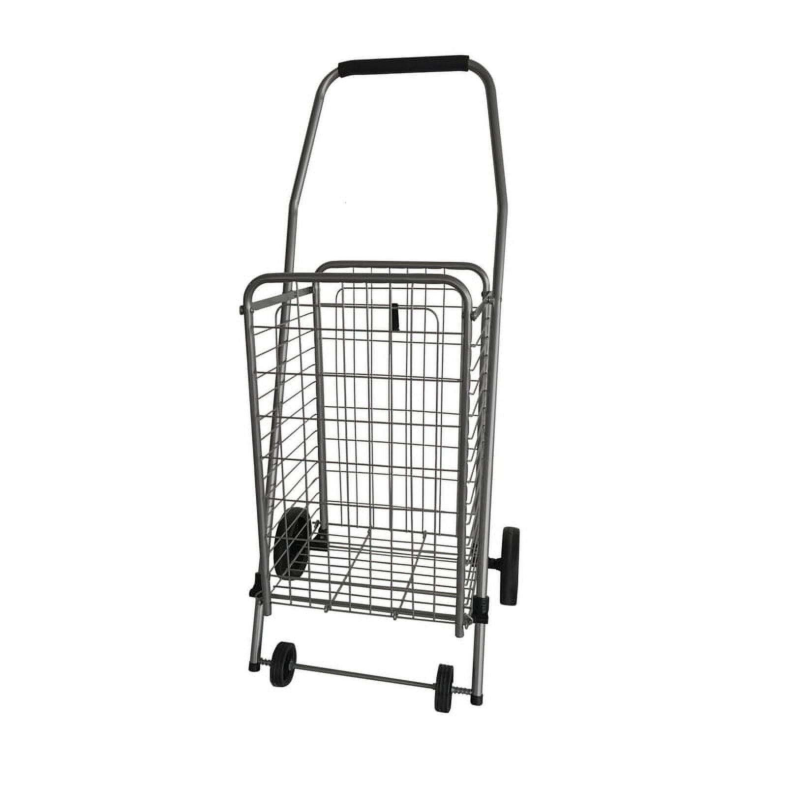 Apex 37.6 in. H X 14.8 in. W X 18.5 in. L Gray Collapsible Shopping Cart