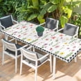 thumbnail image 2 of Spring Floral Table Cloths for 8 Foot Rectangle Tables, Pink Flowers Black White Plaid Pastoral Patio Waterproof Elastic Fitted Tablecloths, Washable Rectangular Table Cover for Camping, 2 of 8