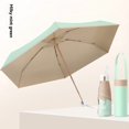 thumbnail image 3 of Fashionable 5-Fold 6-Rib UV Protection Sun & Rain Umbrella with Colorful Adhesive Coating, Small Fresh Chrome-Plated Handle, Compact Portable Design, 90x54cm Open Size, 240g Lightweight - Sea Salt, 3 of 6