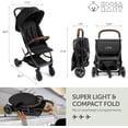 thumbnail image 2 of Carriola de viaje ligera para bebés y niños pequeños - Carriola fácil de plegar y compacta para avión con toldo, canasta de almacenamiento, reclinado multiposición y conveniente plegable de una mano, 2 of 5