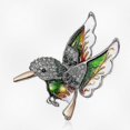 thumbnail image 1 of Vibrant Gemstone Hummingbird Brooch, Stylish Bird Pin for Women in Green 2025, 1 of 5