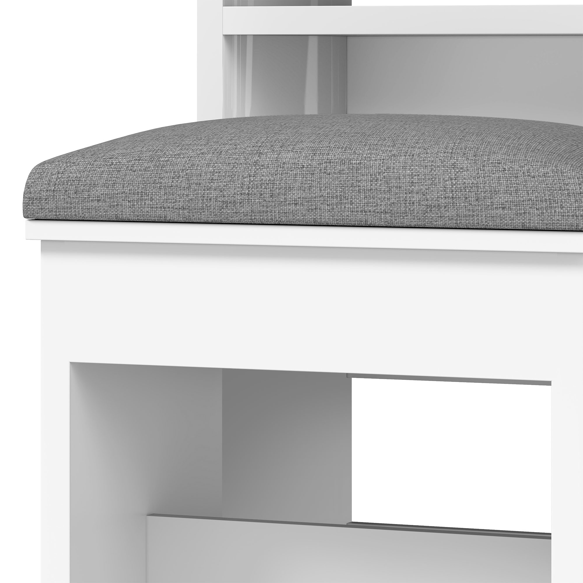 Uforic 8-Tier Entryway Shoe Storage Bench, Multi-Level Shoe Cabinet with Large Boot Storage, Ideal for Home and Living Room,White
