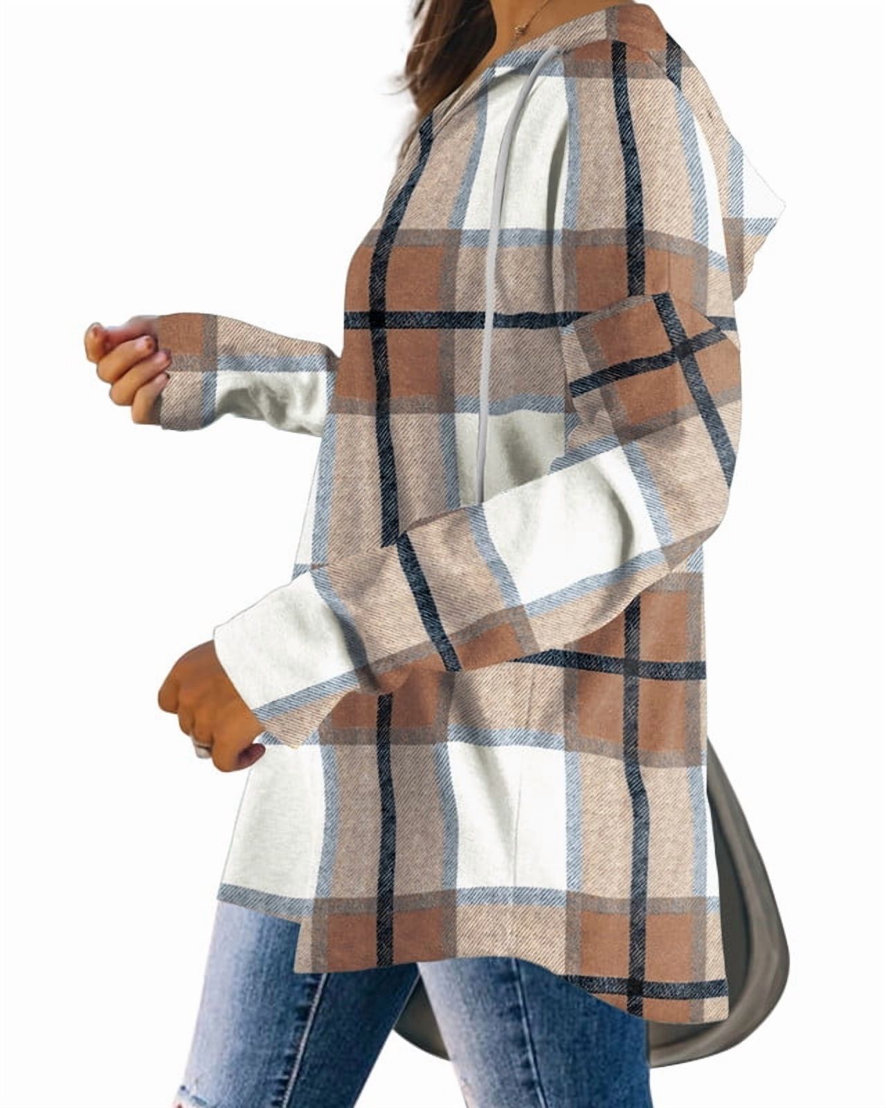 Ronuti Women's Plaid Pullover Hoodie photo 4