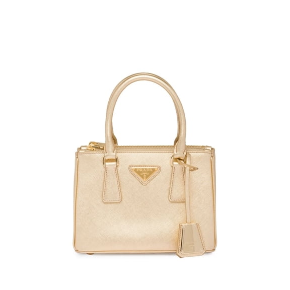 Prada Women's Mini Galleria Leather Tote Bag Neutrals