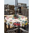 thumbnail image 2 of Outdoor Tablecloth with Umbrella Hole for Patio/Picnic/Party/Camping, Colorful Children's Day Waterproof Table Cloth Round Cover Washable, Car Tree Stars Modern Abstract Art (Dia 54"), 2 of 8