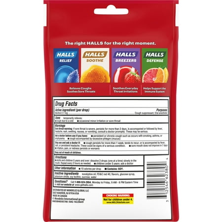 HALLS Relief Strawberry Cough Drops, 30 Drops
