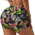 thumbnail image 2 of Kdxio Butterfly Wild Insect Print Workout Shorts for Women Seamless Soft Smooth Gym Yoga Scrunch Active Shorts, 2 of 5