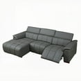 thumbnail image 6 of [Modern L-Shaped Electric Reclining Sofa in Dark Grey Genuine Leather with USB Port], 6 of 15
