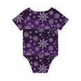 thumbnail image 5 of Balery Snowflake Gradient Purple Pattern Baby Climbing Clothes Infant Bodysuit Cute Infant Bodysuit Baby Romper-12 Months, 5 of 7