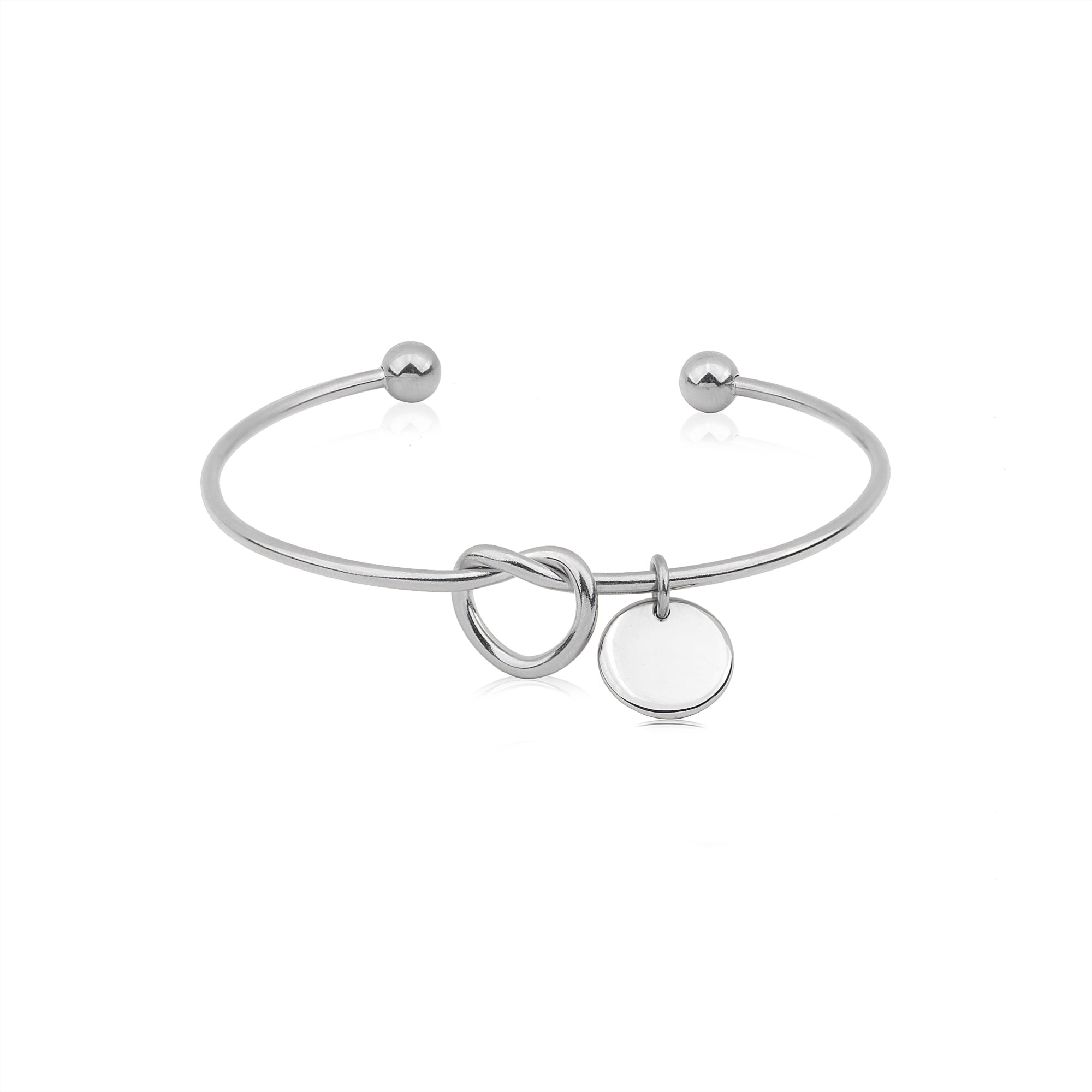 Bracelet with Charm for Women - Personalized Gold Knot Bracelet with Initial - Custom Charm Bracelet - Birthday Gift for Her