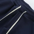 thumbnail image 4 of MIXUE Mens Shorts Summer Cargo Solid Color Elastic Waist Drawstring Fashion Loose Sports Daily-Wear,Blue,XL, 4 of 8
