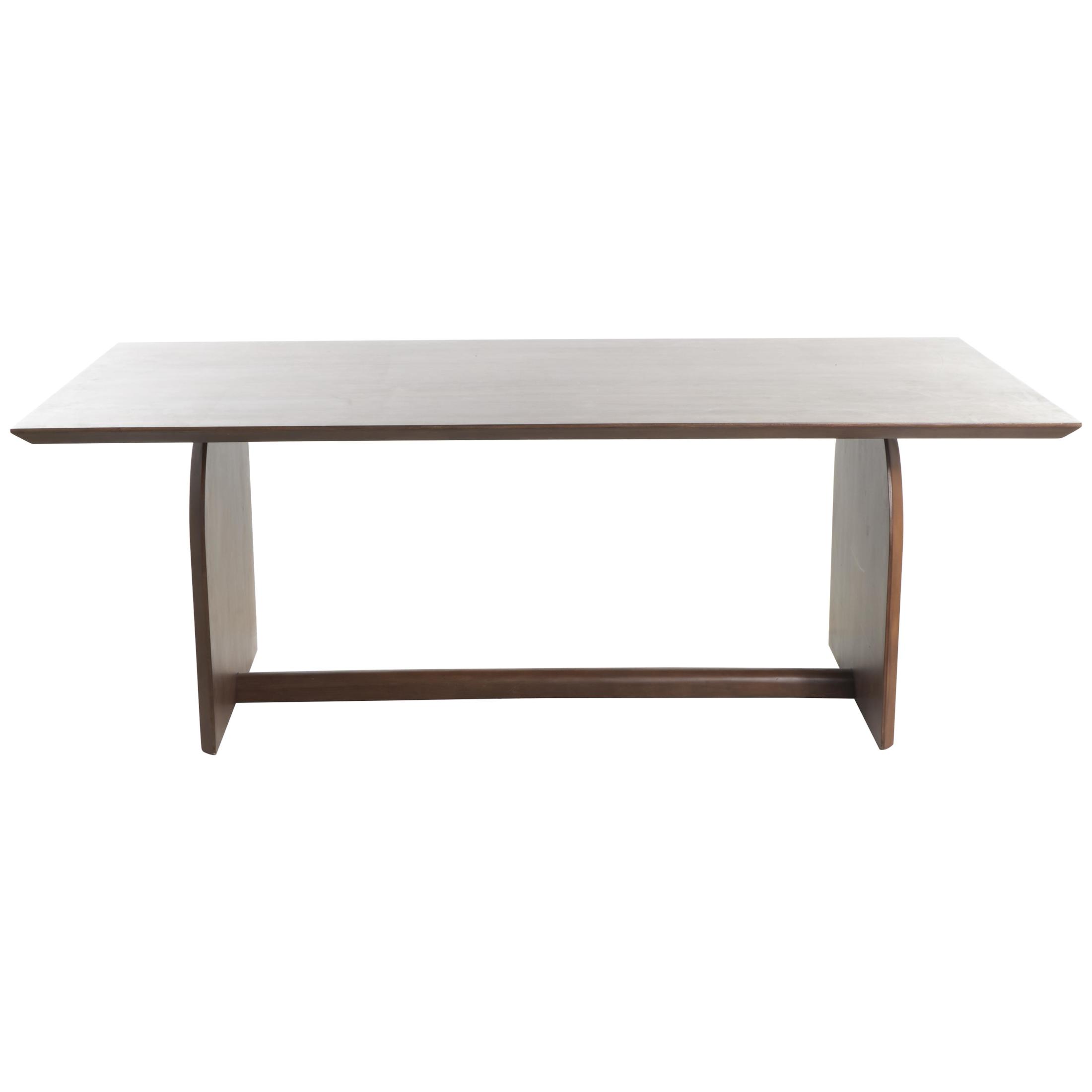 DecMode 84" x 30" Brown Mango Wood Mid Century Modern Dining Table with Arched Legs, 1-Piece