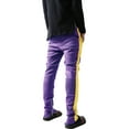 thumbnail image 4 of Ma Croix Mens Stripe Track Pants Skinny Fit Stretch Casual Elastic Athletic Training Slim Joggers, 4 of 6
