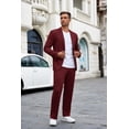 thumbnail image 4 of COOFANDY Men's Suits 2 Piece Slim Fit Suit Set 2 Button Lightweight Casual Knit Blazer Suit Jacket Pants, 4 of 6