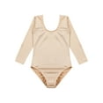 thumbnail image 5 of Manyakai Kids Girls One Piece Bodysuit Long Sleeve Basic Ballet Dance Leotards Unitard Gymnastics Round Neck 150, 5 of 7