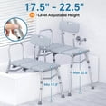 thumbnail image 5 of Tub Transfer Bench for Bathtub, FSA/HSA Eligible 400 lbs Heavy Duty Shower Chair with Backrest, Slip-Resistant Feet, Height Adjustable Shower Bench Shower Seat for Elderly and Disabled, 5 of 8