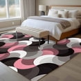 thumbnail image 5 of Pink Black Wavy 8x10 Area Rug for Living Room Sectional Sofa, Medieval Abstract White Grey Pink Black Texture Washable Non Slip Large Rectangle Area Rug, 5 of 9