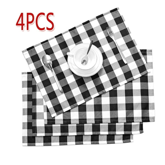 Black And White Checkered Placemats