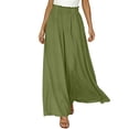 thumbnail image 4 of Dresfit Womens Wide Leg Pants Palazzo Linen Pants Summer 2026 Flowy Baggy Pant Plus Size Lightweight Elastic High Waist Casual Trousers with Pockets S, 4 of 7