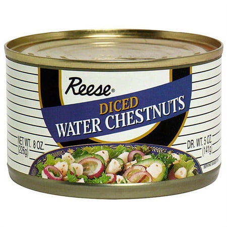 Reese Diced Water Chestnuts, 8 oz (Pack of 24)