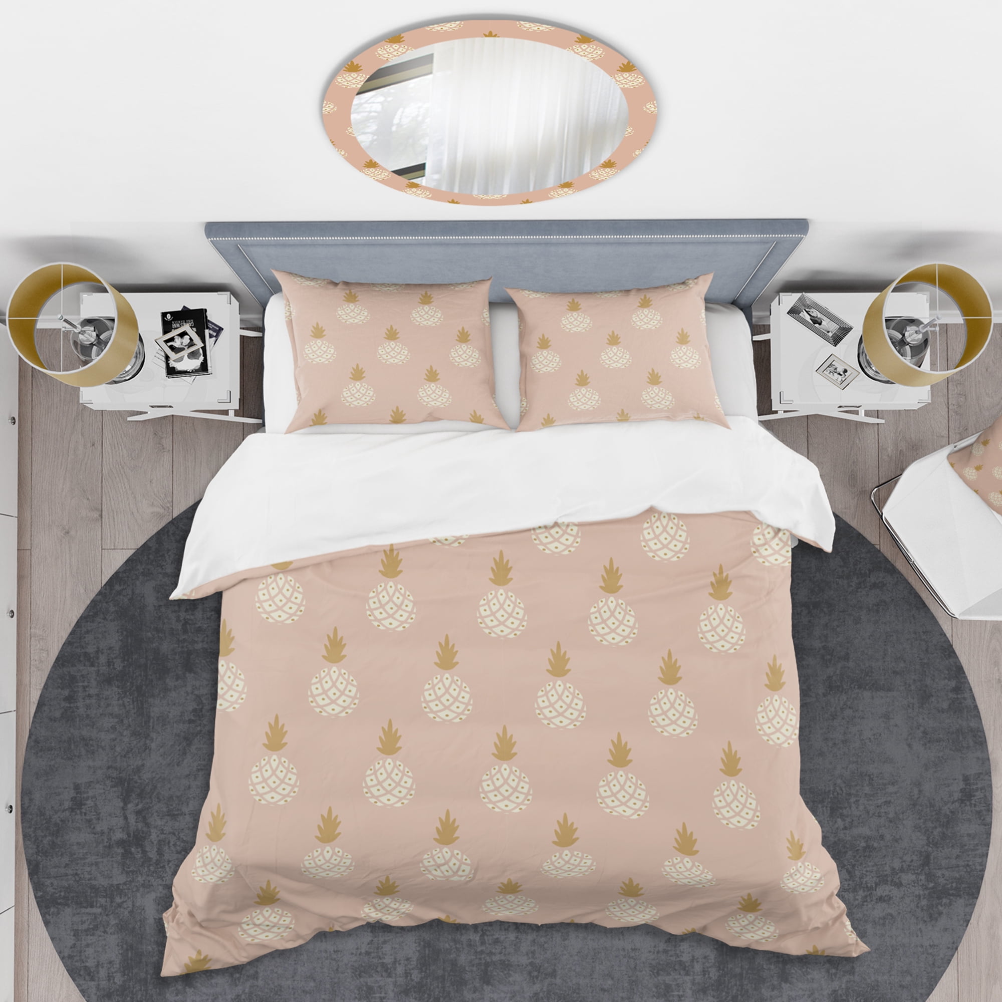 Designart 'Pineapple Summer Bliss VII' Mid-Century Modern Duvet Cover Set