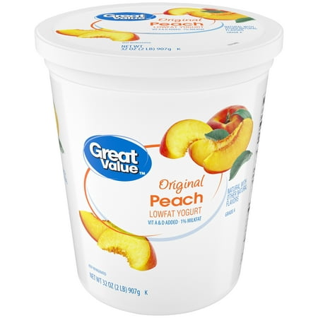 Great Value Original Peach Lowfat Yogurt, 32 oz - Walmart.com