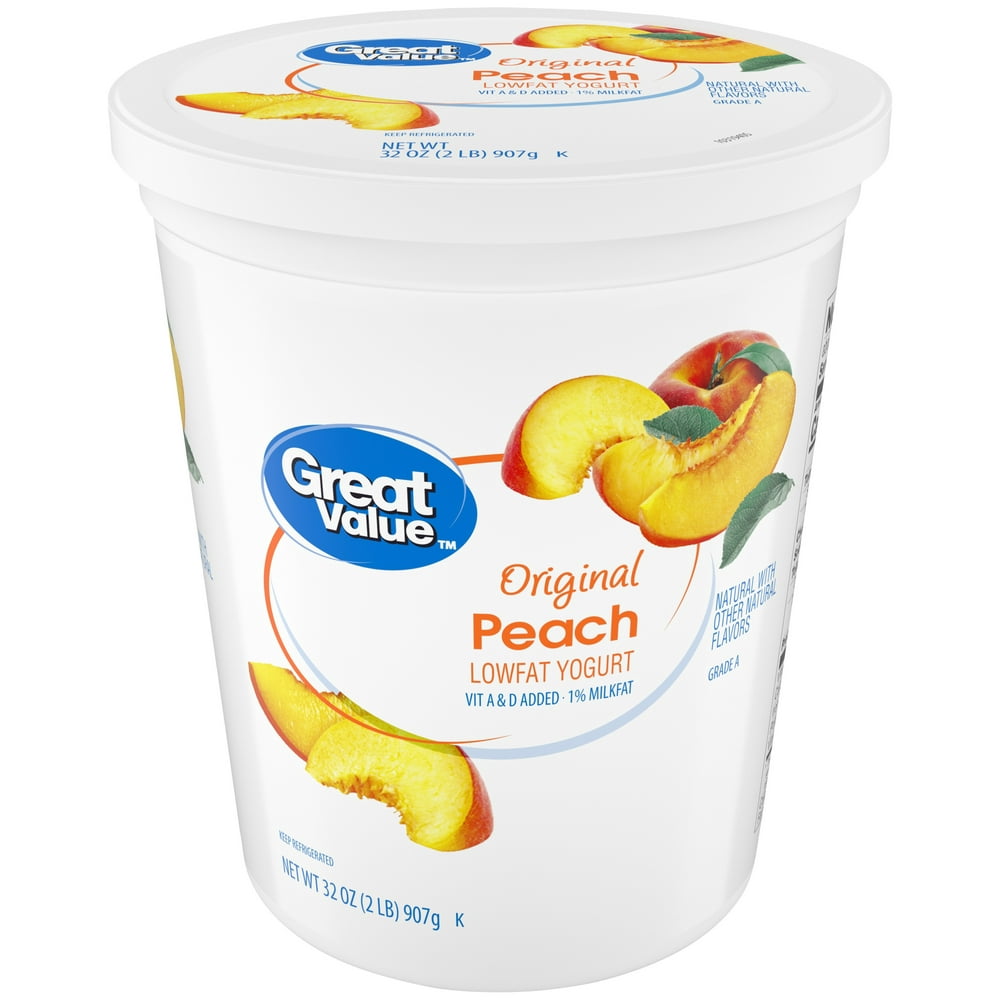 Great Value Original Peach Lowfat Yogurt, 32 oz