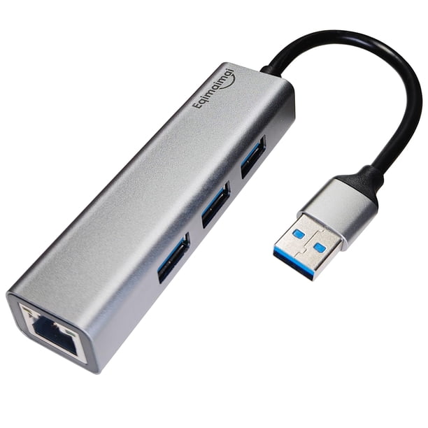 Hub USB 3.0 con adaptador Ethernet RJ45 de 1 GB para MacBook Pro